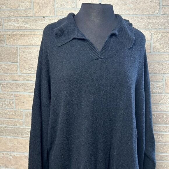 Old Navy Black SoSoft Cozy Collared Sweater V-neck Collared Sweater Size 4X - Picture 4 of 8